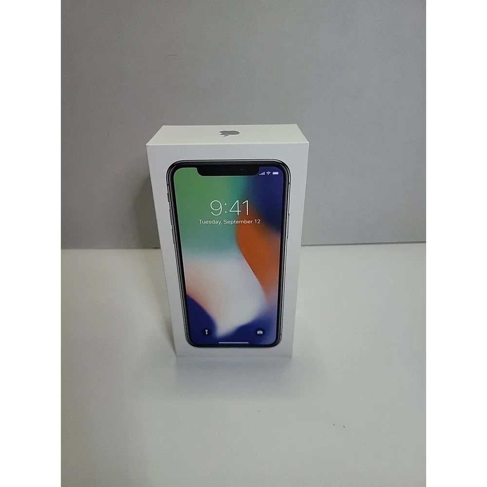 Apple‎ iPhone X - 256GB - Silver - EMPTY BOX ONLY (manual & stickers Included)